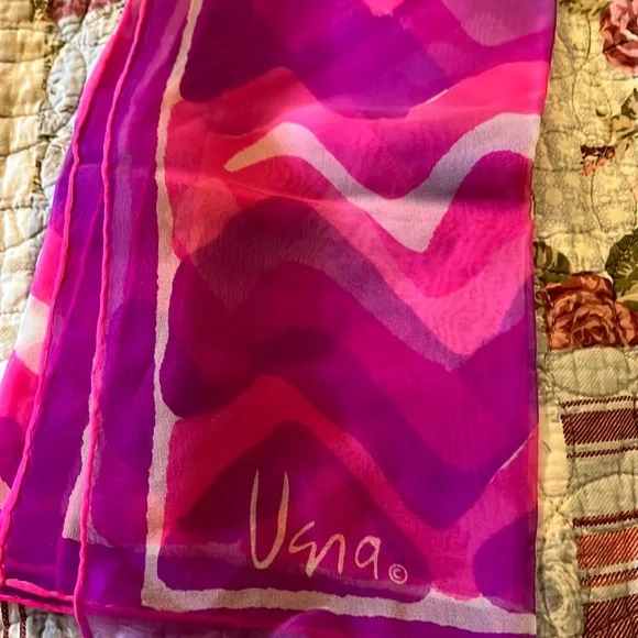 Vintage Vera Neumann pink sheer scarf 27” square - Picture 1 of 3